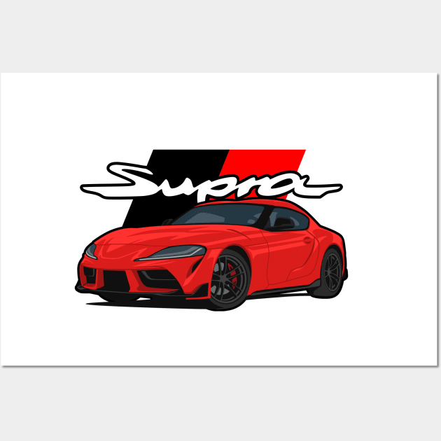 Car Supra 5th Generation GR A90 red Wall Art by creative.z